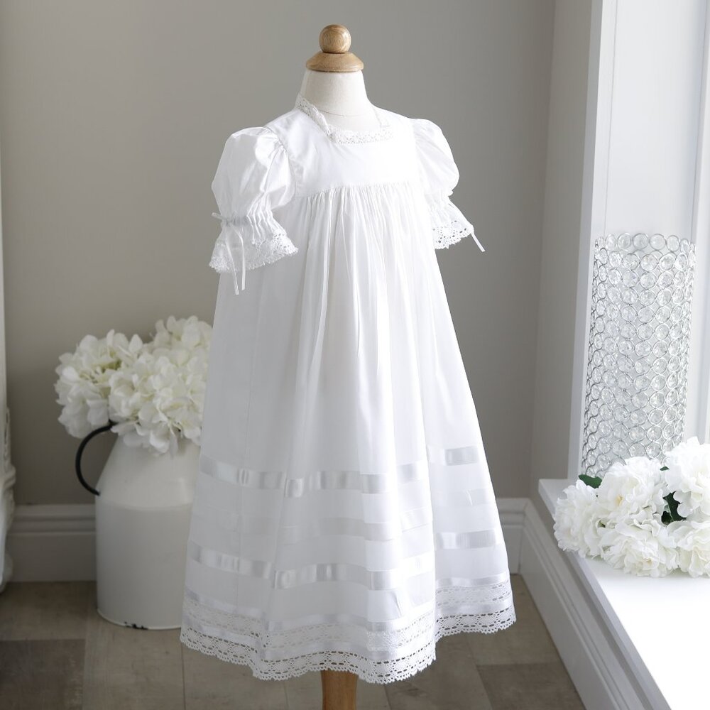 Strasburg White Dress Heirloom Cotton Flower Girl Special Occasion NEW With Tags